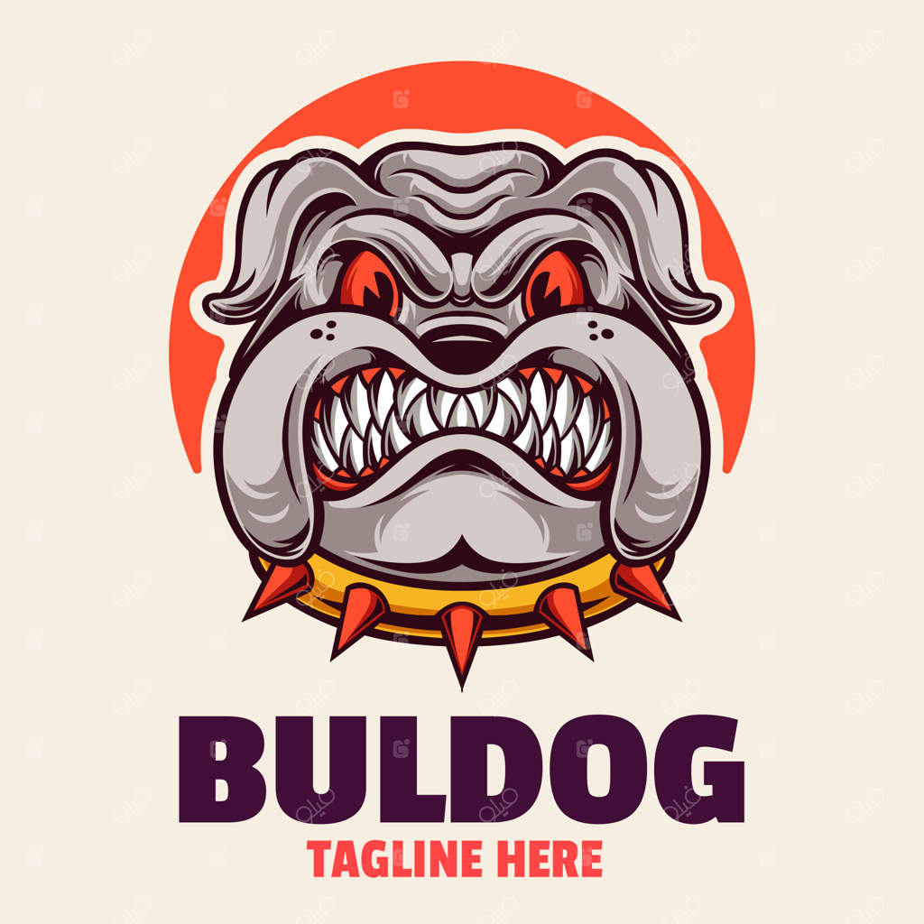 قالب لوگوی نمادین سگ بولداگ