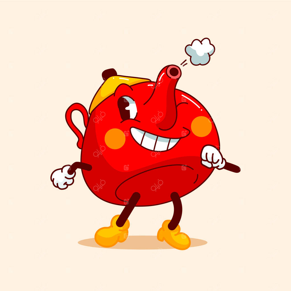 تصویرسازی کارتونی چای با نقاشی دستی