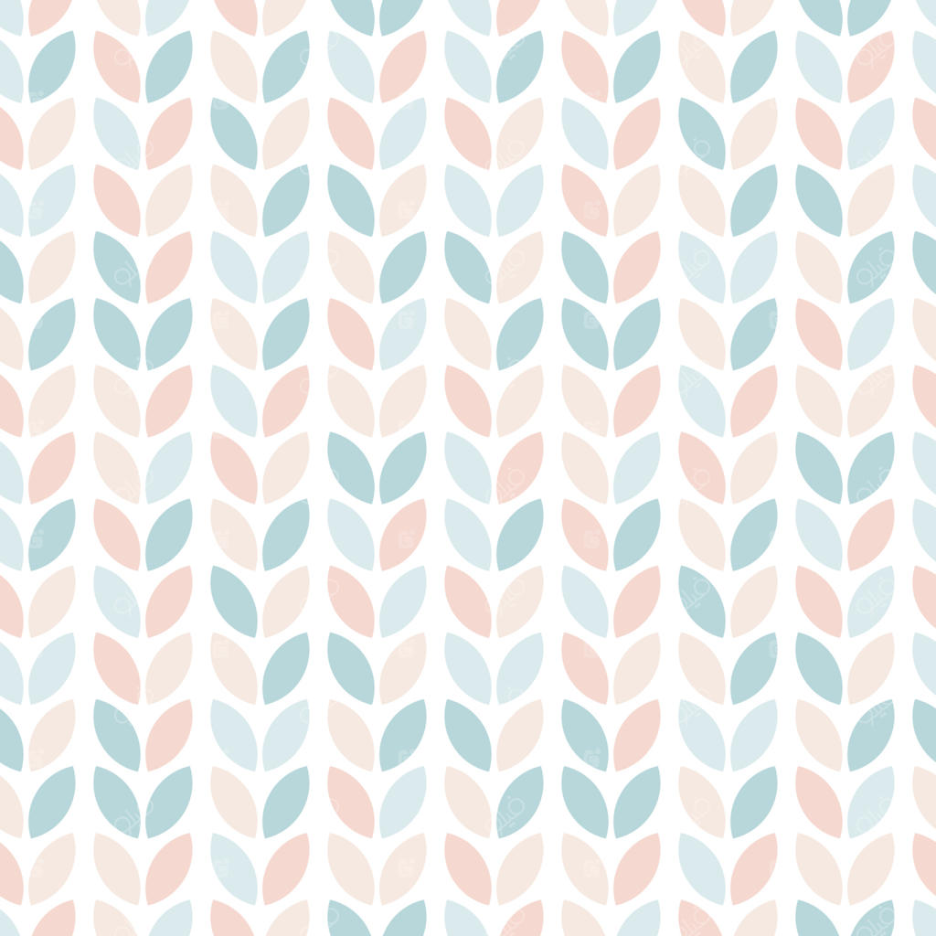 پترن گل‌های سبک اسکاندیناوی: برگ‌های هندسی انتزاعی در رنگ‌های ملایم. تصویرسازی برای کاغذ دیواری.
