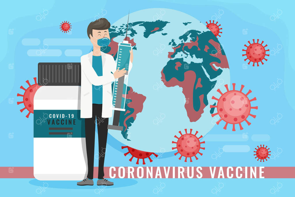 زمینه‌ گرافیکی واکسن کرونا