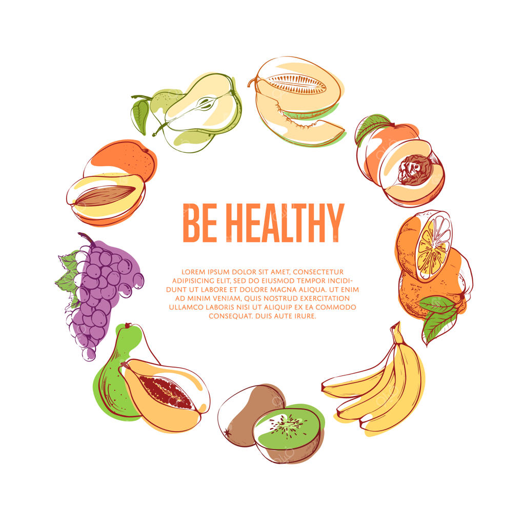 پوستر سلامتی با میوه‌های استوایی