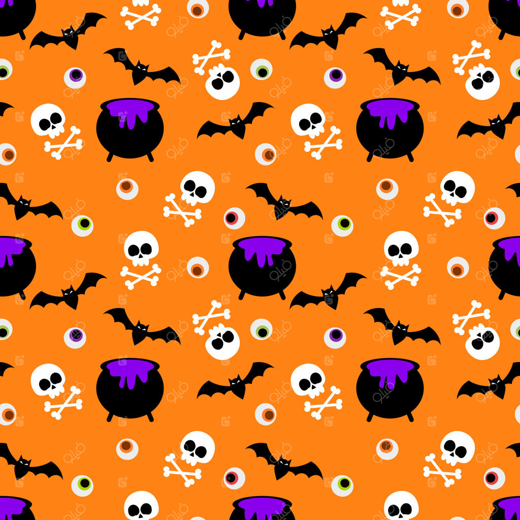 پترن بامزه جمجمه و سم برای هالووین