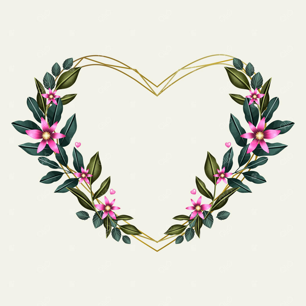 قاب و حاشیه قلب‌های آبرنگی