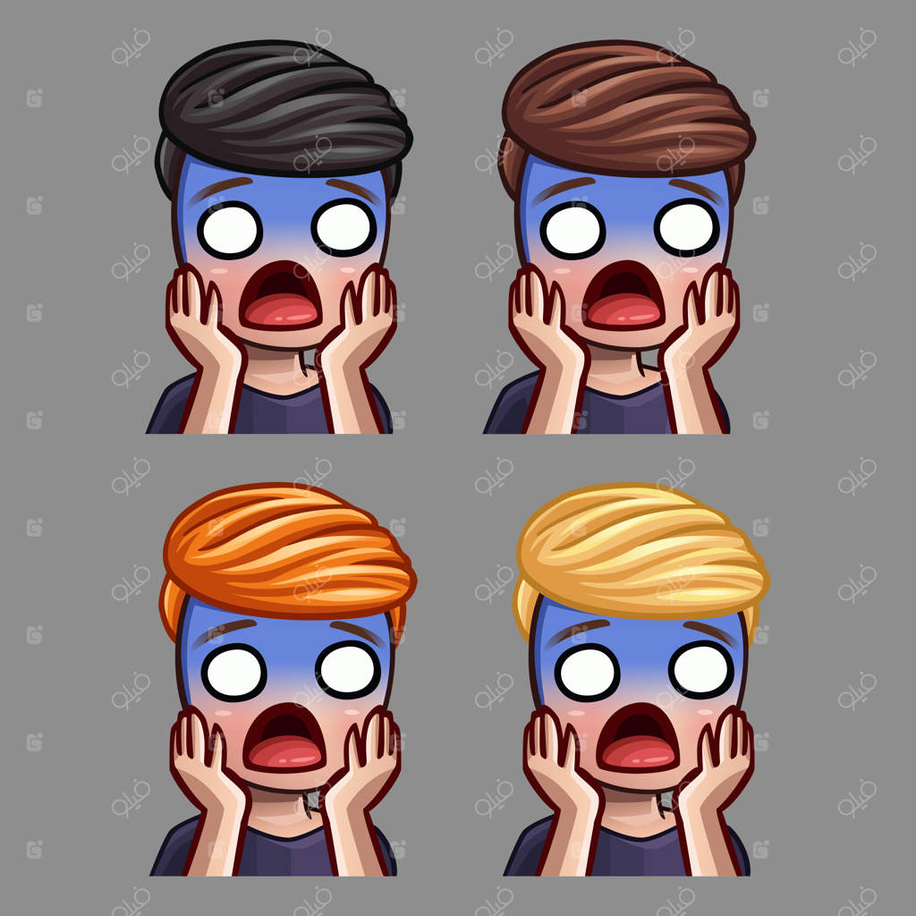 آیکون‌های احساسی ترس برای شبکه‌های اجتماعی و برچسب‌ها