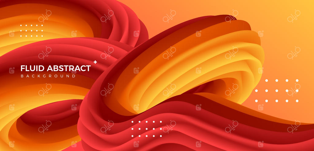 پیش زمینه انتزاعی با گرادیان روان و جریان حس مدرن رنگ‌های گرم