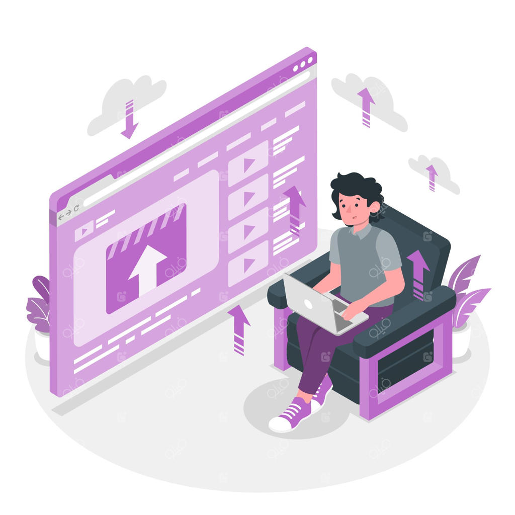 تصویرسازی مفهومی بارگذاری ویدیو