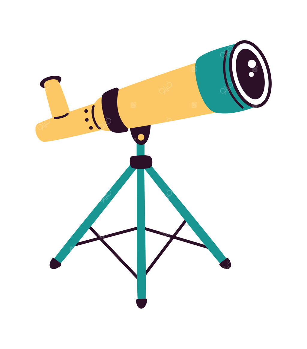 آیکون تخت تلسکوپ، ابزار نوری و تکنولوژی مدرن