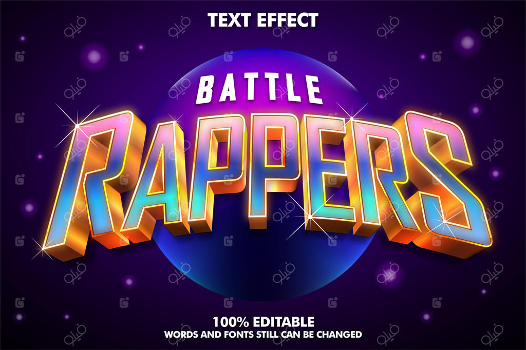 عناصر طراحی برچسب قابل ویرایش برای رپ نبرد در جشنواره موسیقی