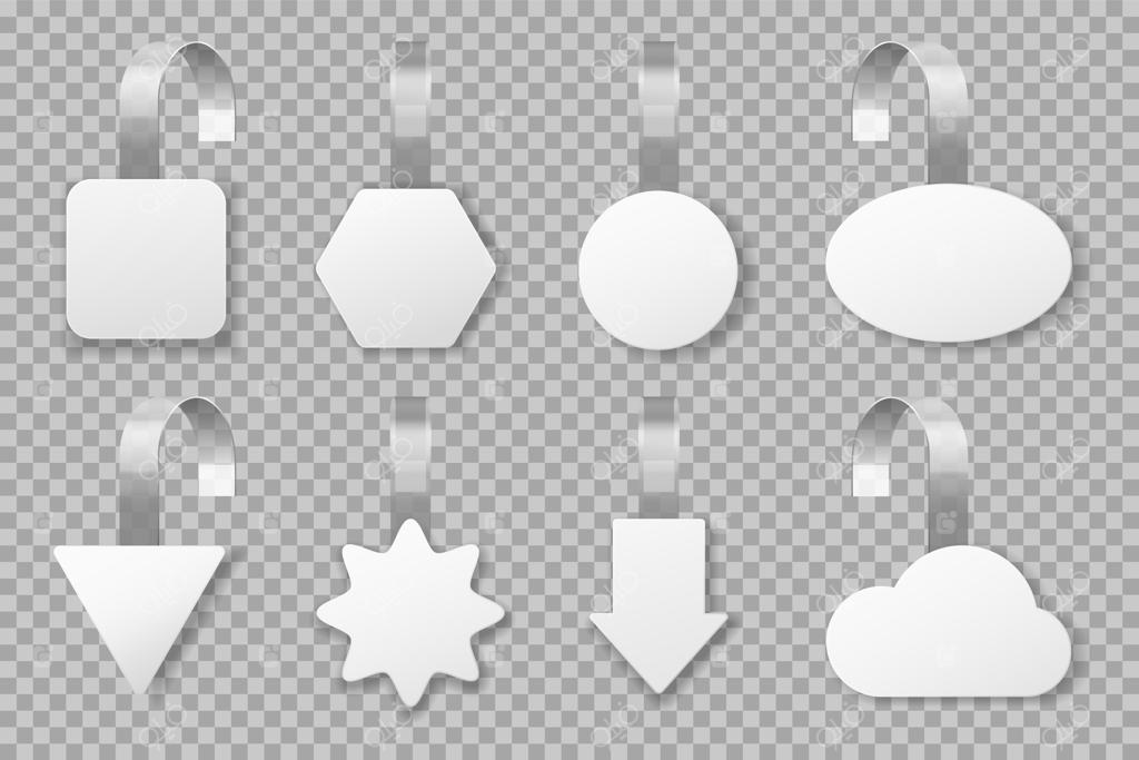 مجموعه ماکت برچسب‌های تبلیغاتی فروشگاهی برای وابلرها و برچسب‌های تخفیف سوپرمارکت