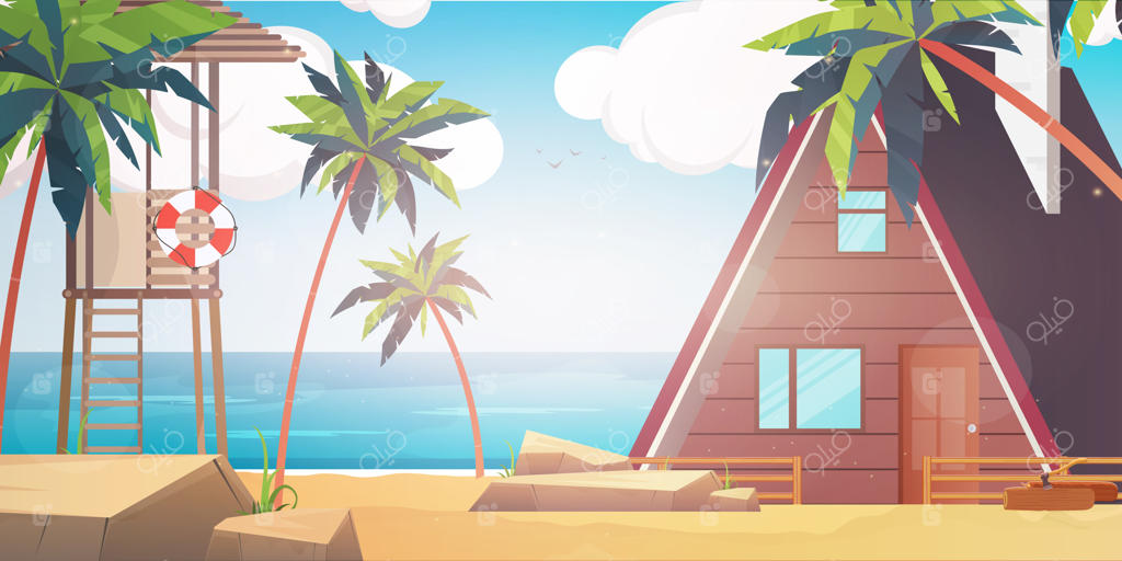 بنگلوی هتلی بر فراز دریای آبی و آرام