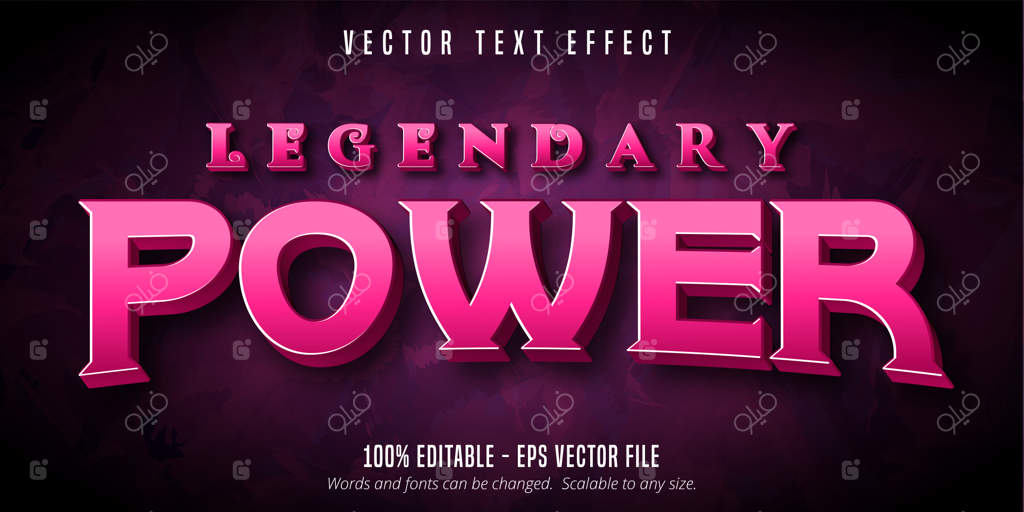 متن قدرت افسانه‌ای، افکت متنی قابل ویرایش به سبک بازی‌ها