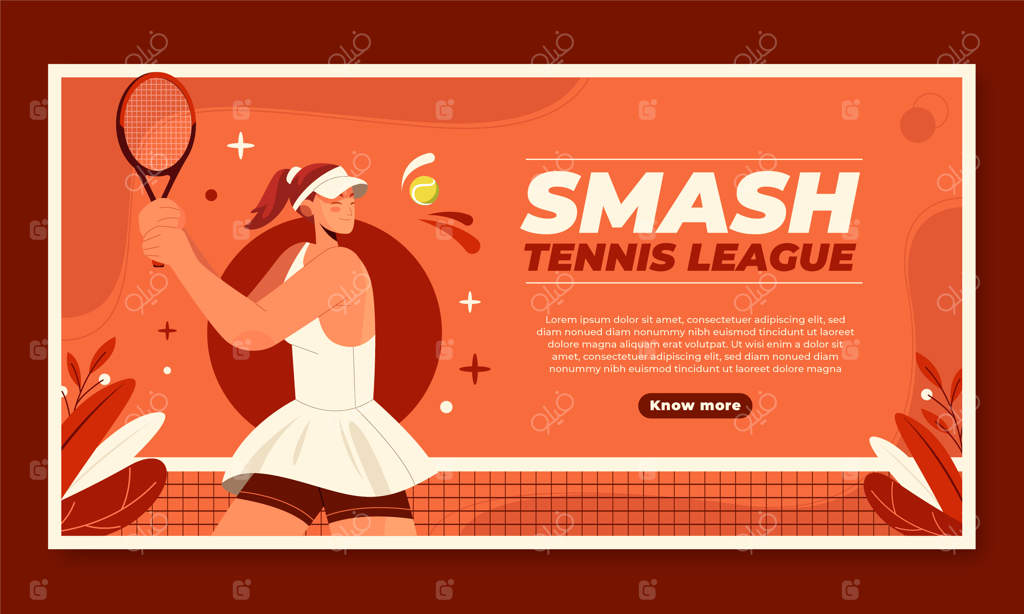 قالب فیسبوک بازی تنیس فلت با طراحی دستی