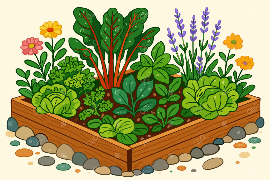 باغچه سبزیجات شاداب با