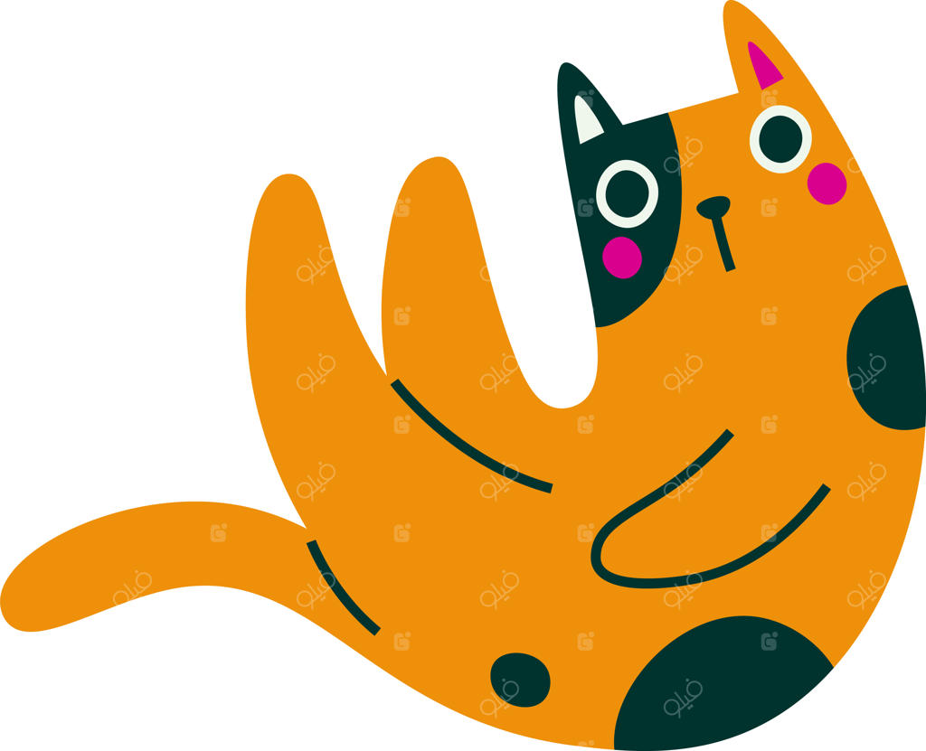 گربه کارتونی درازکشیده