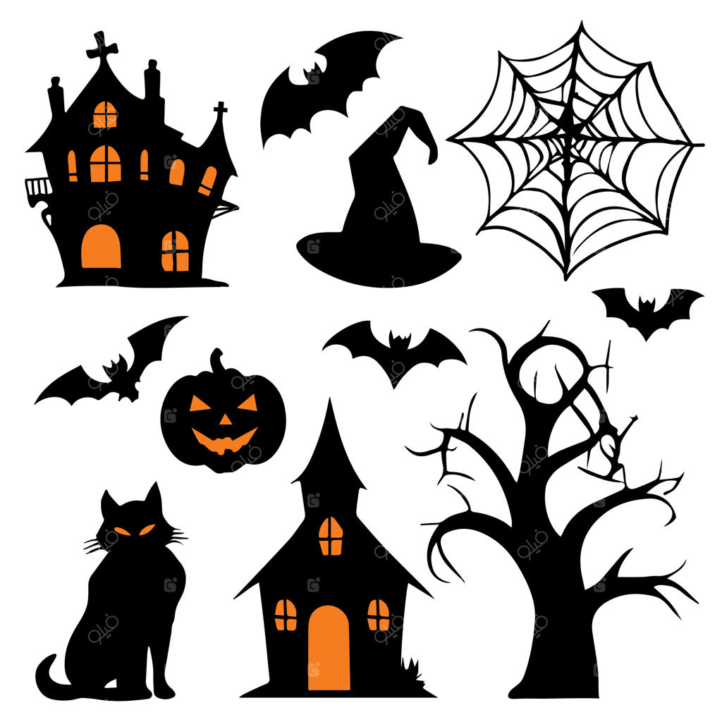 مجموعه وکتور المان‌های تصویرسازی هالووین