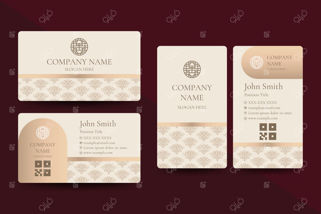 مجموعه قالب های شیک طراحی کارت ویزیت - وکتور حرفه ای