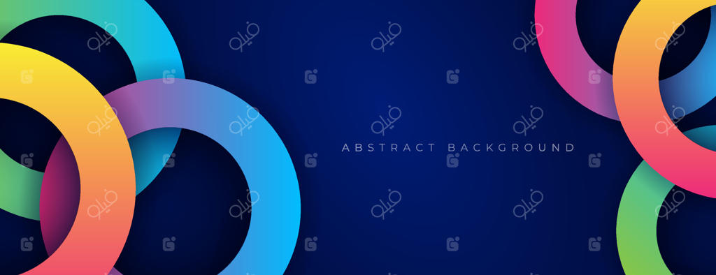 زمینه‌ دایره‌های همپوشان رنگارنگ؛ طراحی هندسی رنگی
