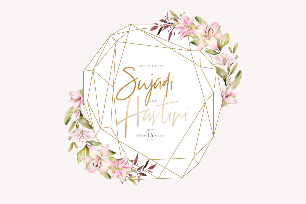 طراحی حلقه گل نیلوفر با نقاشی دستی