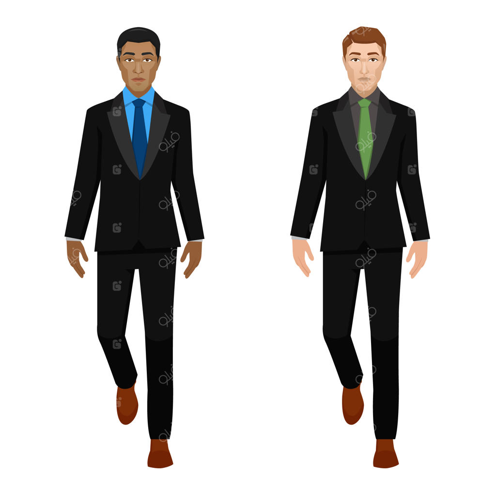 مرد تاجر در حال قدم زدن به جلو.
