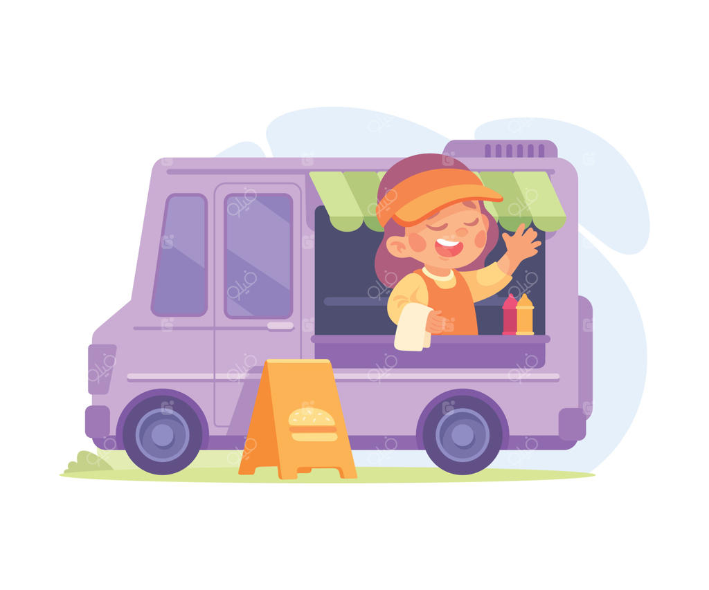 کامیونی شاد با انواع میان‌وعده‌های خوشمزه برای همه