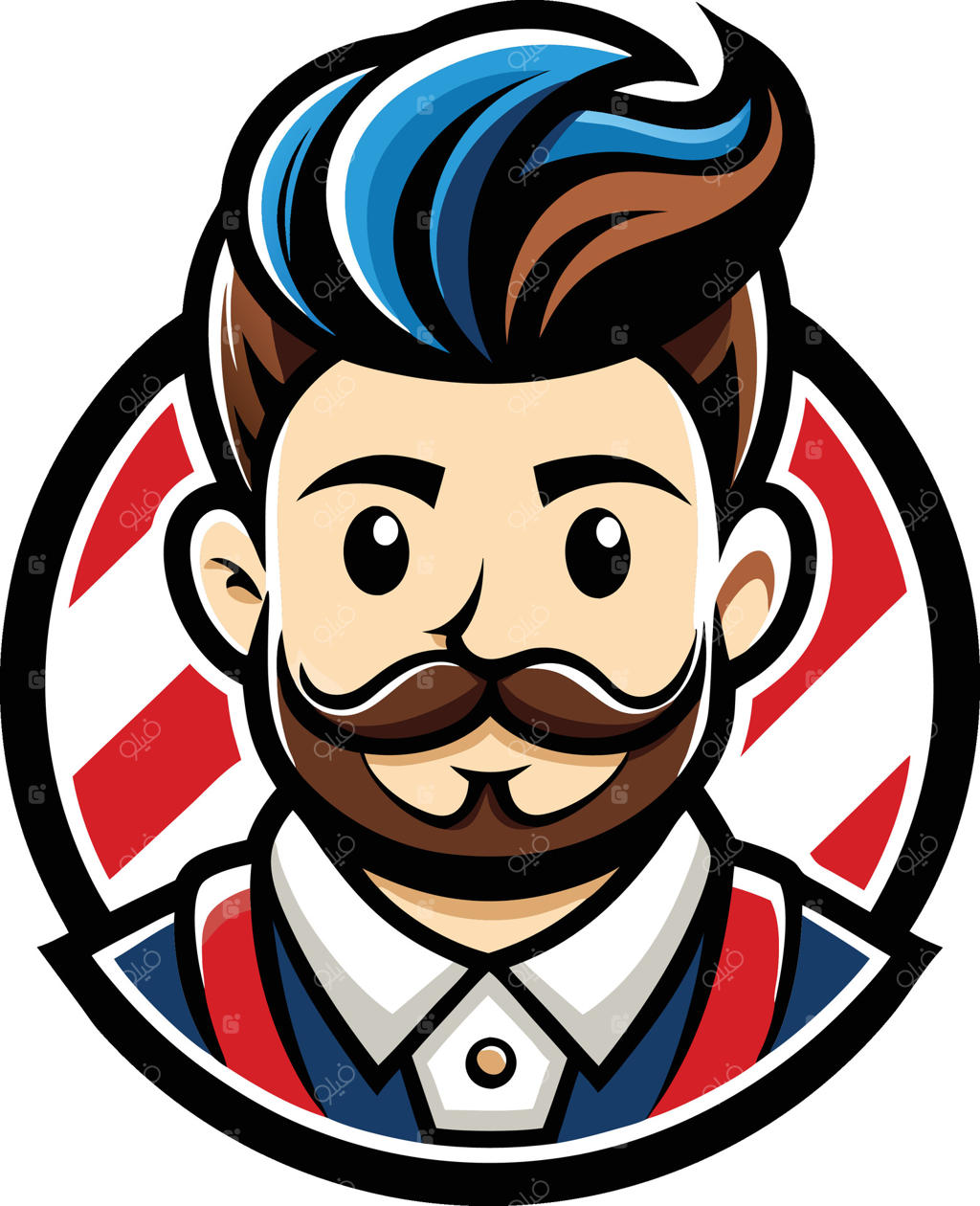 مرد کارتونی با سبیل و ریش