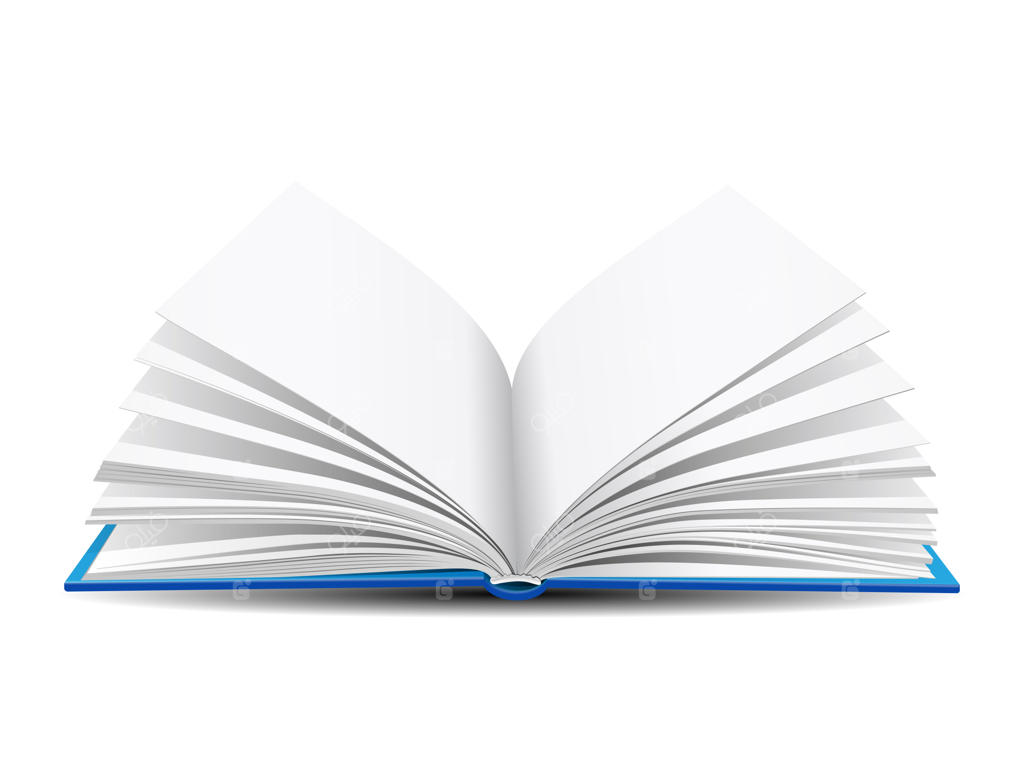 کتاب باز روی زمینه سفید
