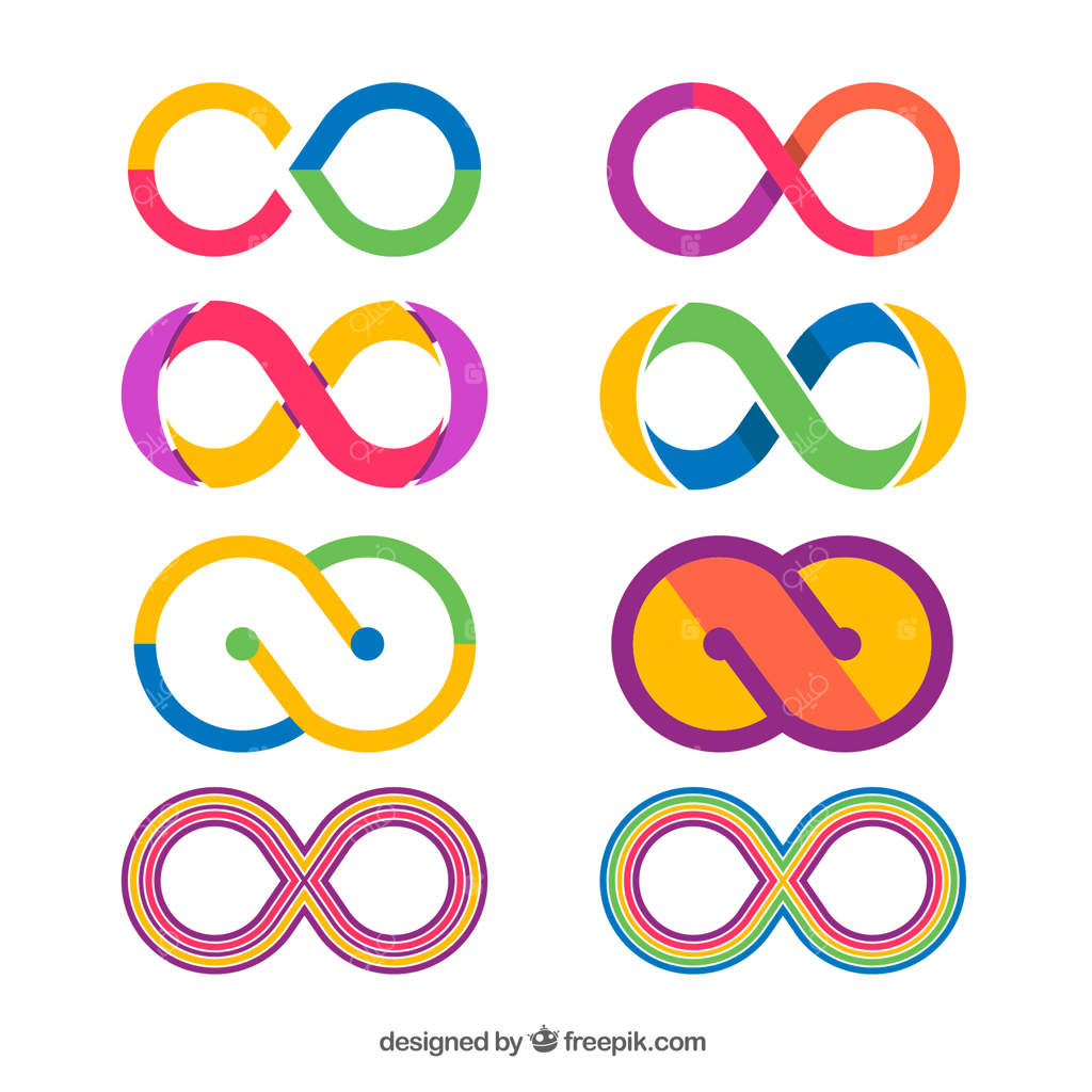 مجموعه‌ای از نمادهای بی‌نهایت رنگارنگ