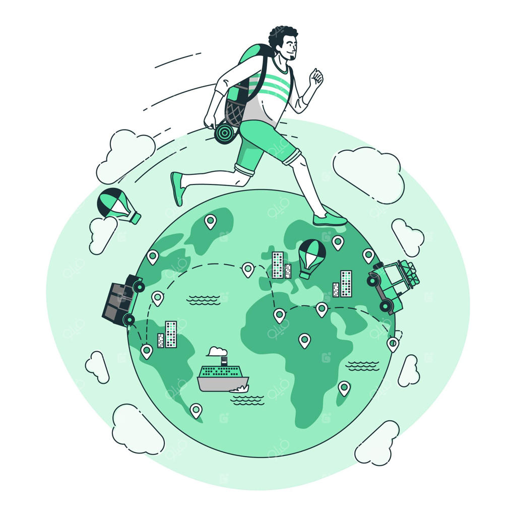 تصویری از مفهوم دور دنیا