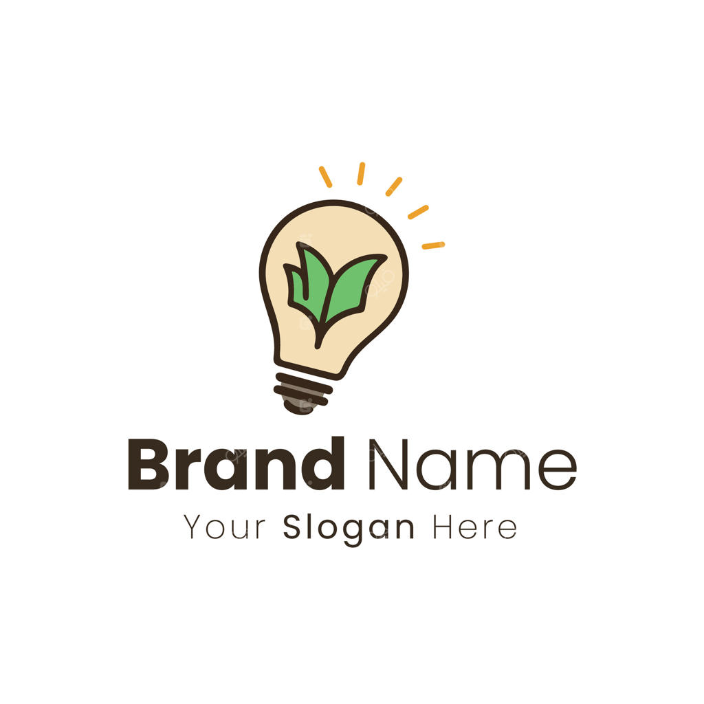 نماد لامپ خلاقانه و سازگار با محیط زیست، نشان‌دهنده رشد پایدار