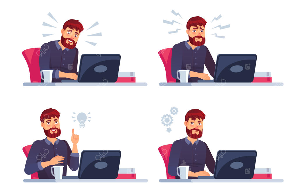 مردی که با لپ‌تاپ کار می‌کند