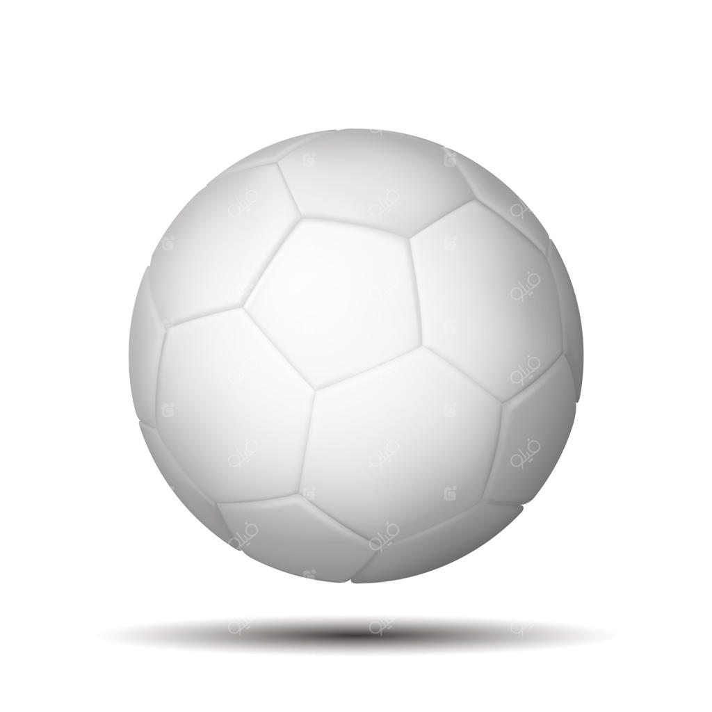 توپ فوتبال چرمی سفید روی زمینه سفید