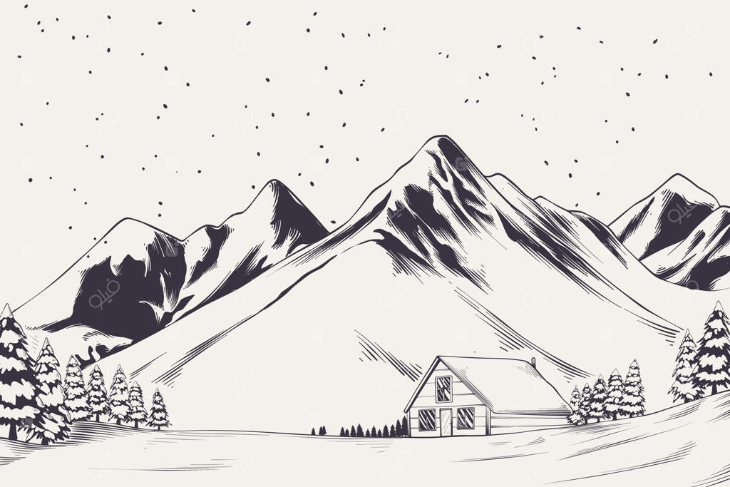 تصویرسازی منظره زمستانی