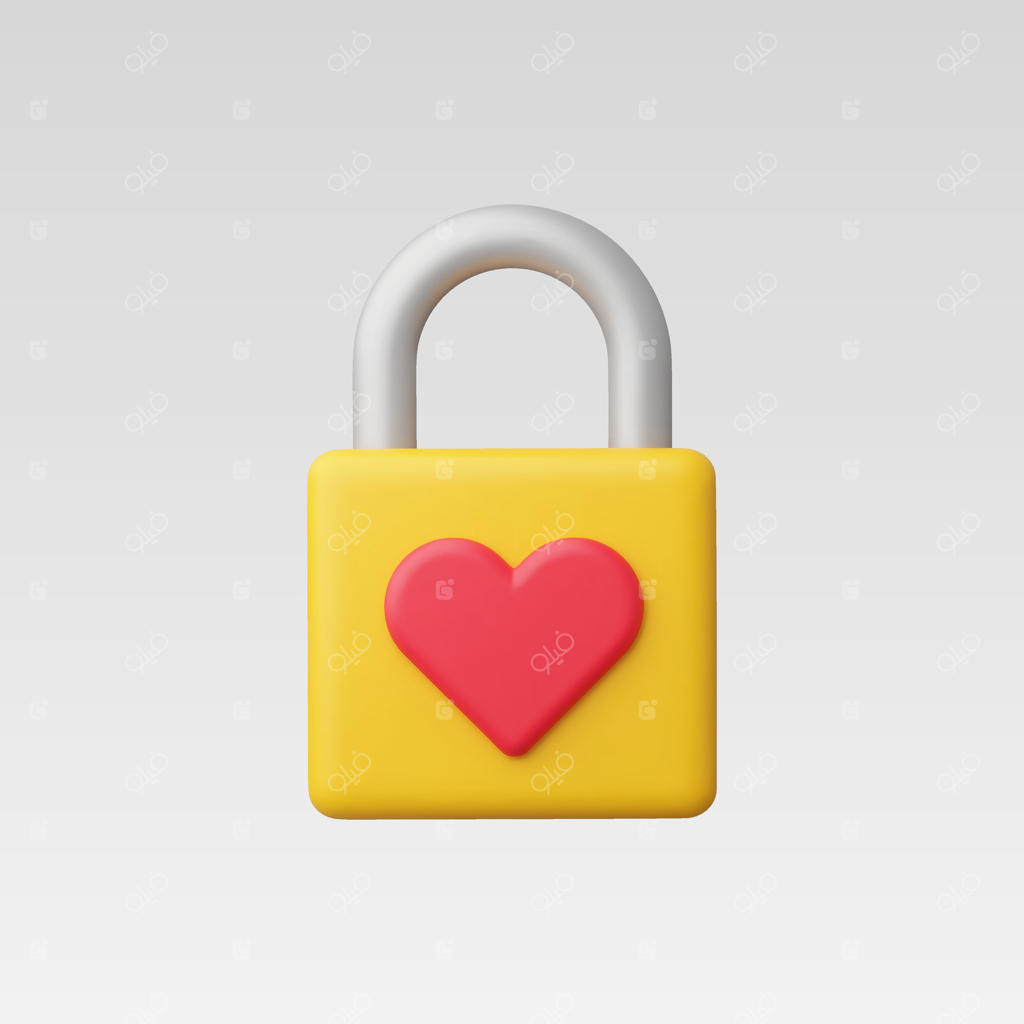تصویر سه‌بعدی از قفل عشق یا قفل قلبی