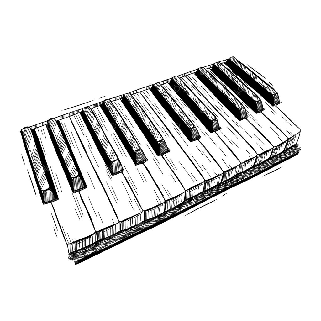 تصویرسازی دستی از نقاشی پیانو