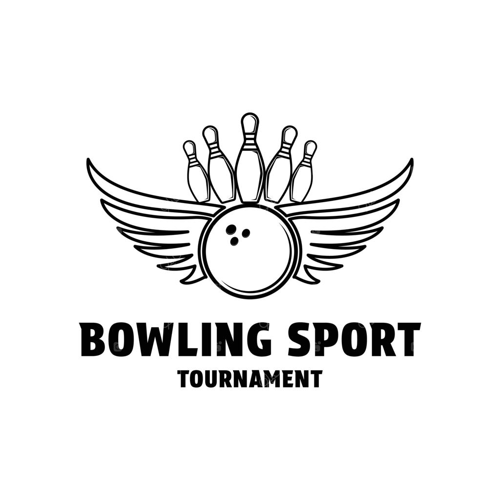 طراحی لوگوی وینتیج ورزش بولینگ با مفهوم بال برای باشگاه ورزشی