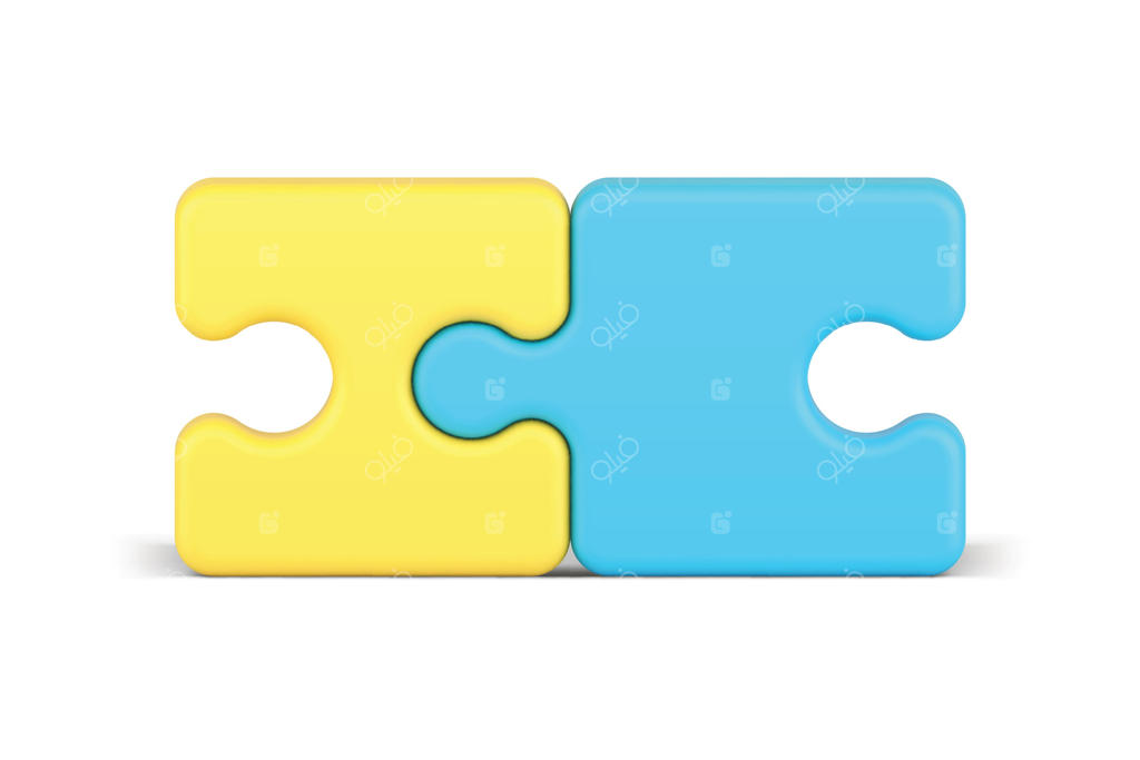 جزئیات پازل: رمز موفقیت در همکاری و مشارکت - آیکون سه‌بعدی و واقع‌گرایانه