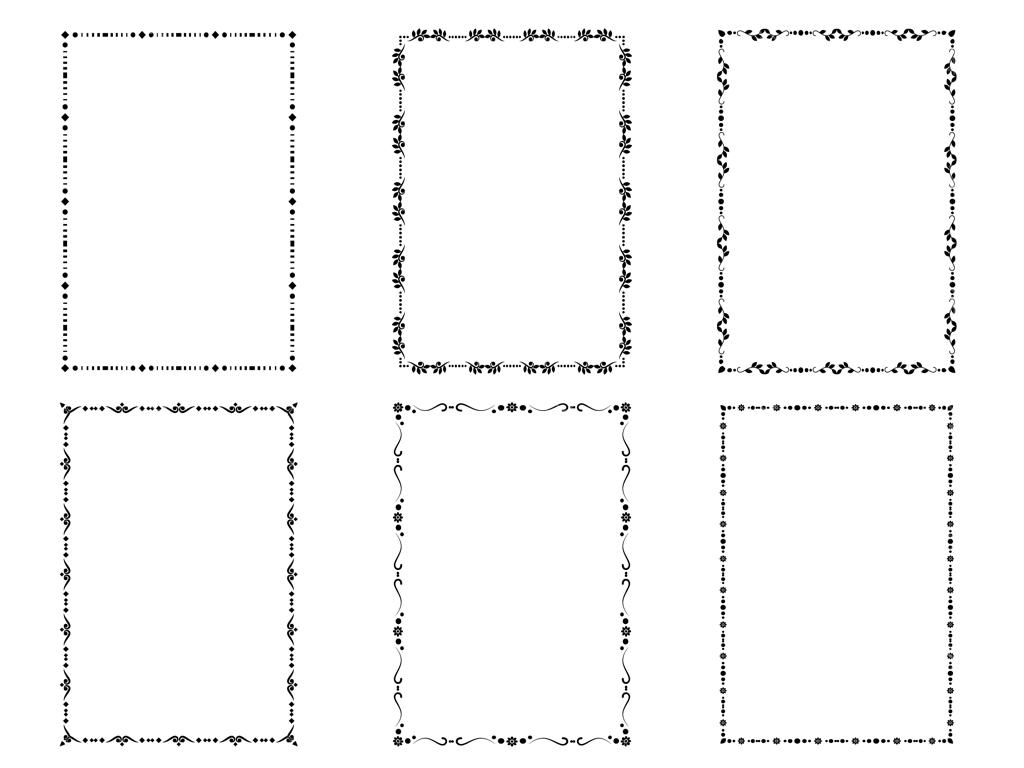 وکتور قاب‌های مشکی در پس‌زمینه سفید