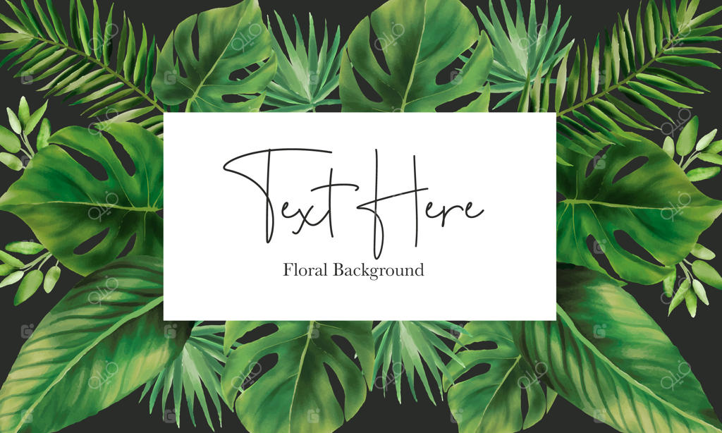 طراحی پس‌زمینه با برگ‌های سبز نقاشی‌شده دستی