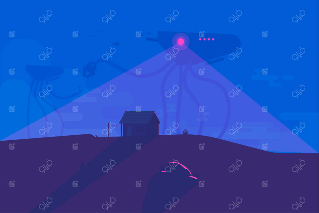 تصویرسازی تخت از حمله بیگانگان - مفهوم هنری