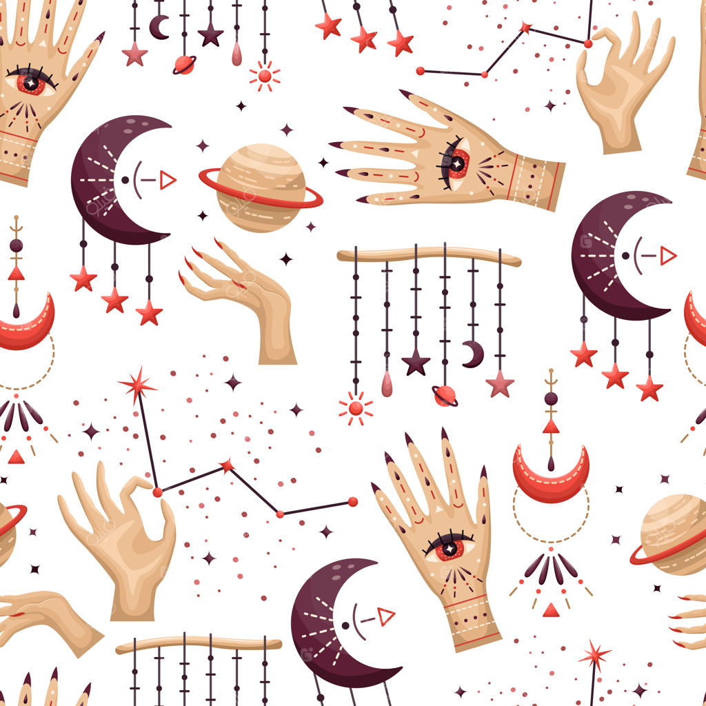 پترن پیوسته با عناصر اسرارآمیز طالع‌بینی