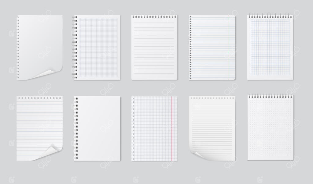 برگه‌های دفتر واقعی و جدا شده