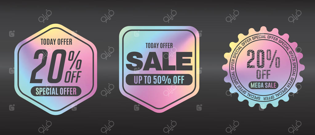 برچسب هولوگرافیک با طرح رنگارنگ و درخشان برای کادو، بسته‌بندی، اسباب‌بازی و کتاب