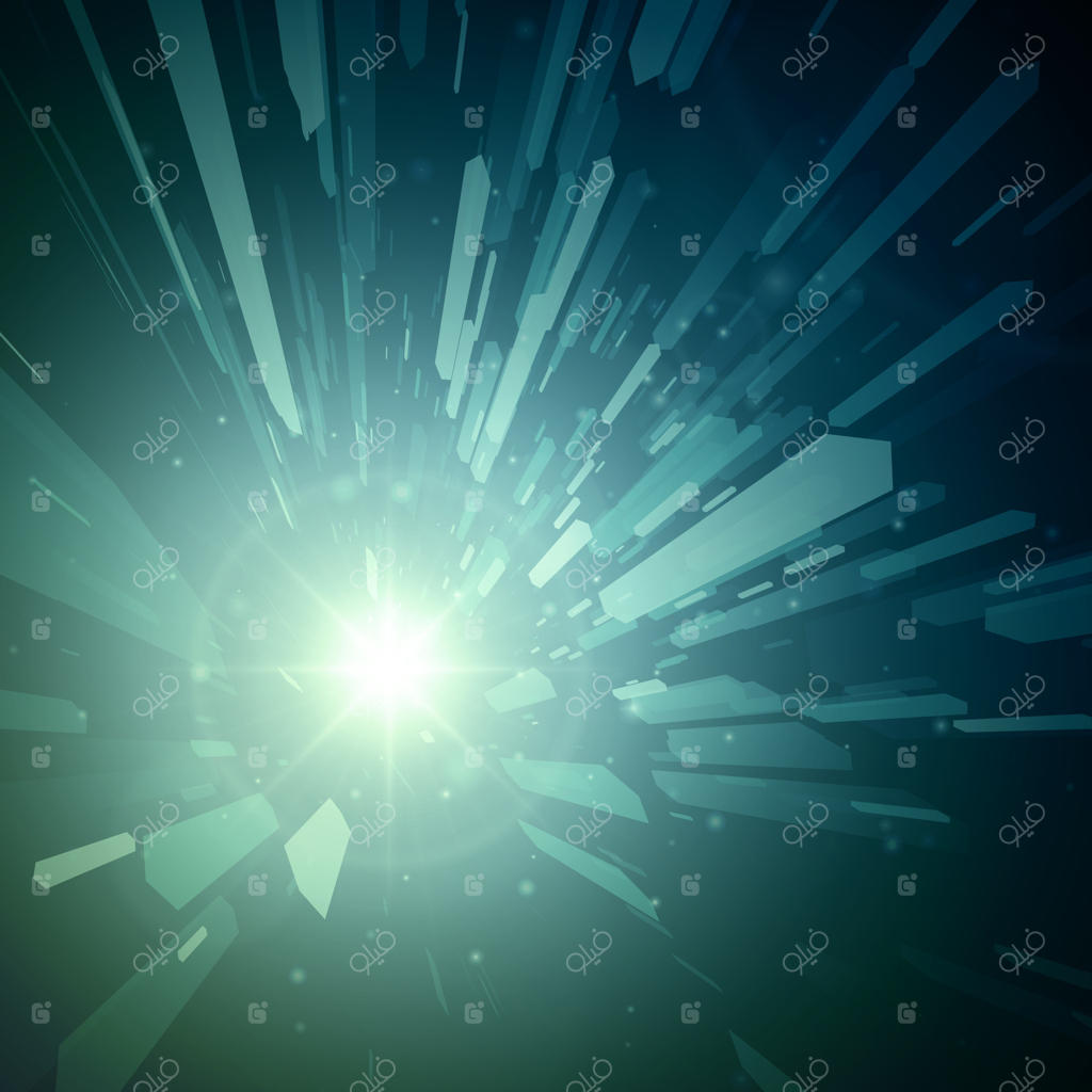 انفجار درخشان آبی با رگه‌های انتزاعی