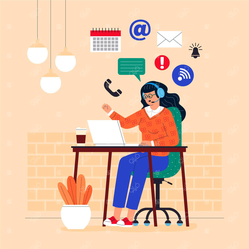 تصویرسازی پشتیبانی مشتری ساده