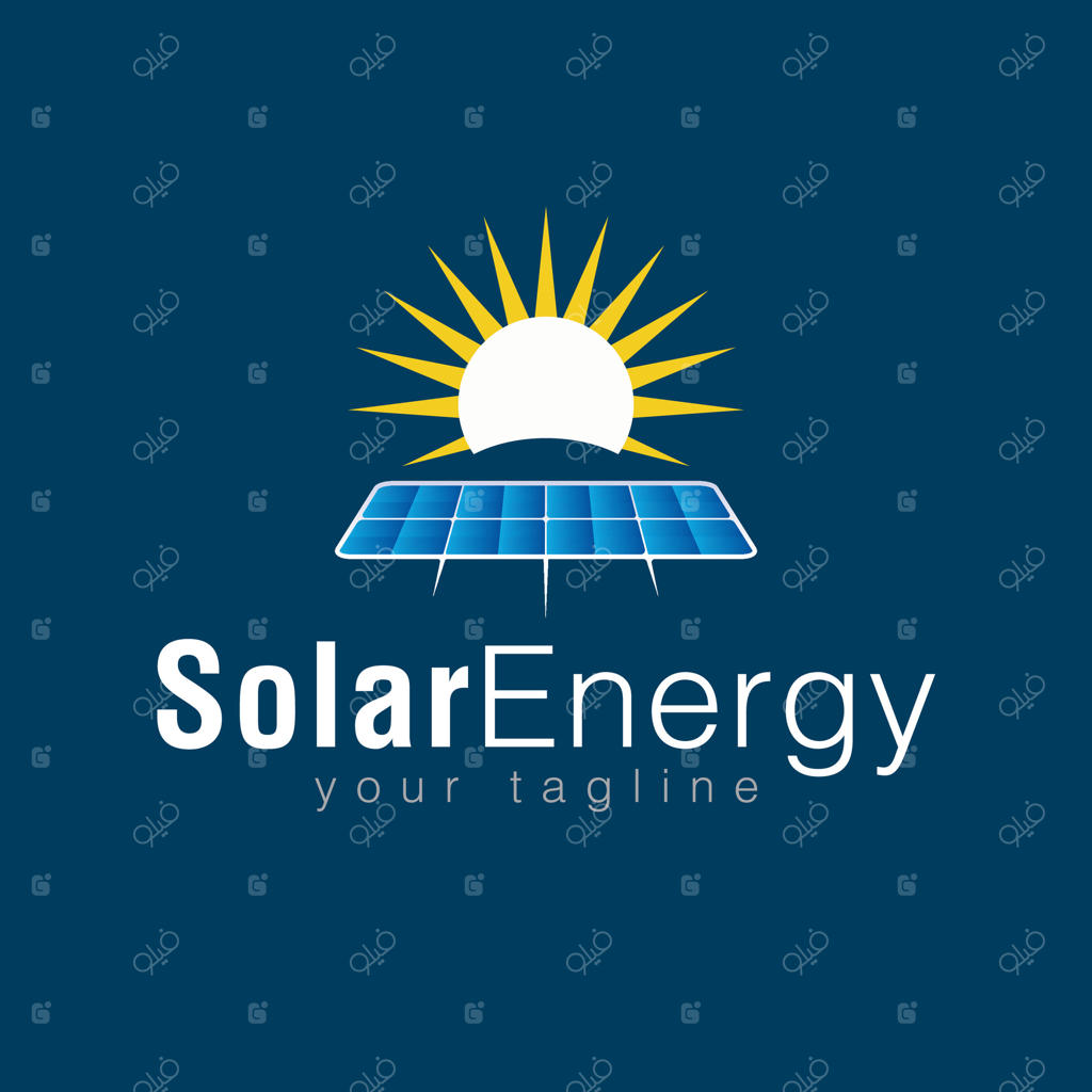 طراحی لوگوی برتر با پنل خورشیدی، خورشید و برگ، نماد انرژی پاک و طبیعت. ایده‌آل برای راه‌حل‌های انرژی تجدیدپذیر و برندینگ دوستدار محیط زیست.