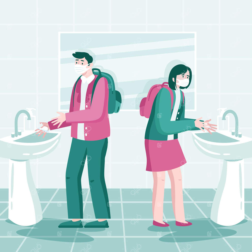 شستن دست کودکان در مدرسه