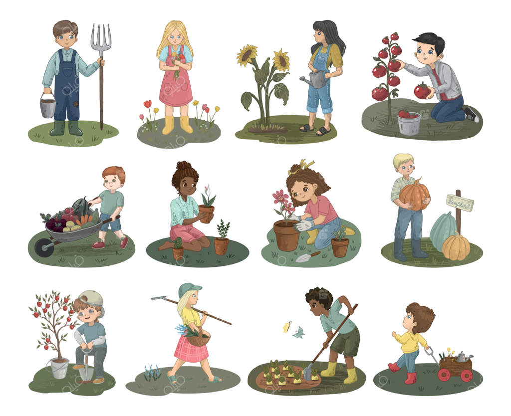 بچه‌ها در باغ