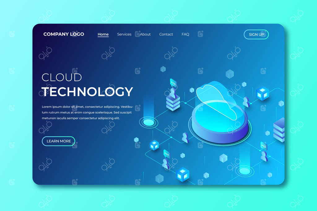 قالب صفحه فرود تکنولوژی ایزومتریک