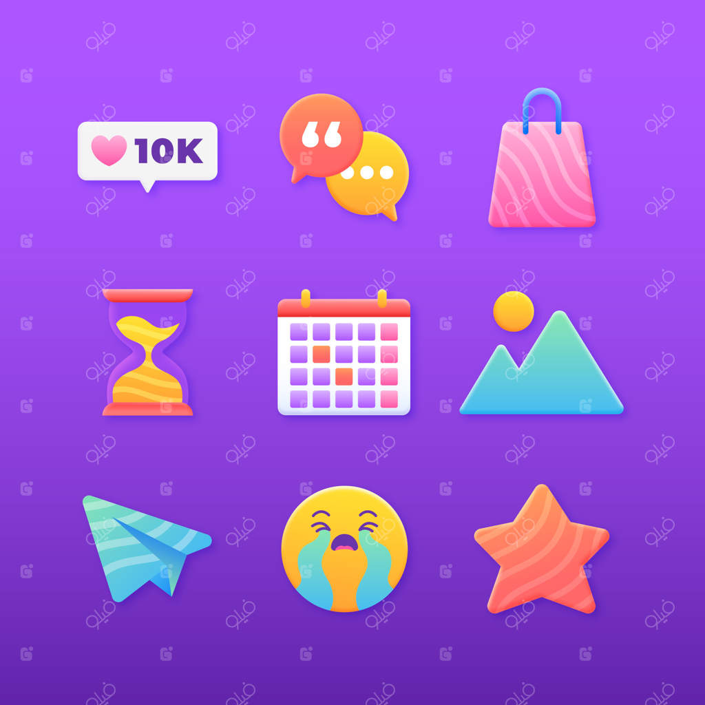 عنصر مجموعه شبکه اجتماعی گرادیان