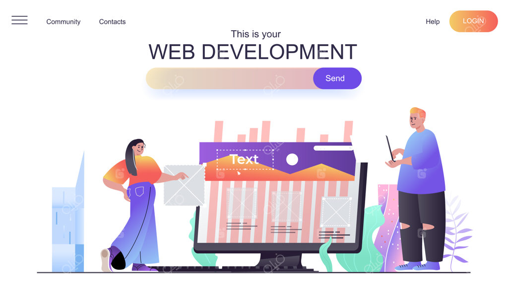مفهوم توسعه وب برای صفحه فرود